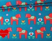 0,5 m "dala horses" jersey knit organic cotton elastane GOTS certified - seligkeitsding