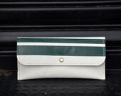 Dome Clutch: Dark Green Repurposed Super Bowl Vinyl