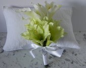 silk bridal bouquet, groom's boutonniere, and toss bouquet