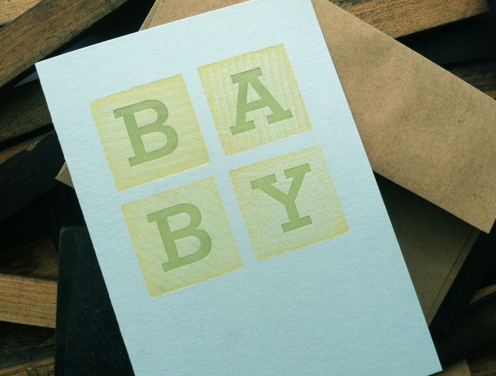 Baby Boy - Baby Letterpress Card - Welcome New Baby -  BIMPRESSED letterpress baby cards