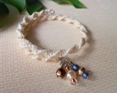 Memory Wire and Hemp Bracelet, Winter White