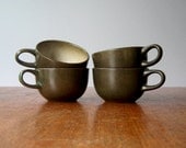 Four Vintage Heath Ceramics Sea and Sand Cups