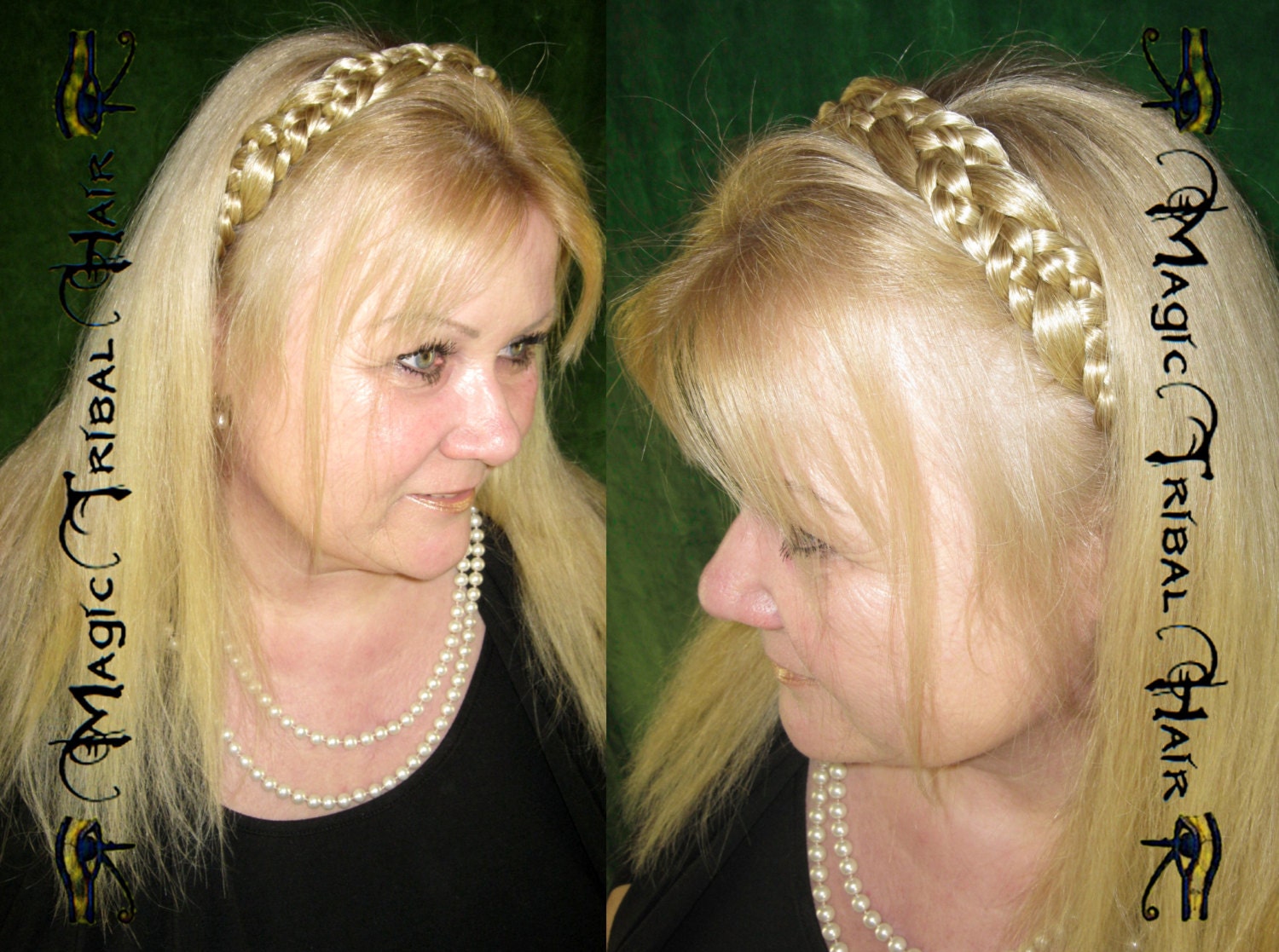 Wide Snow White medieval HEADBAND Tribal Fusion Belly Dance HAIR PIECE braid tiara C U S T O M color diadem Steampunk Fantasy hair jewelry