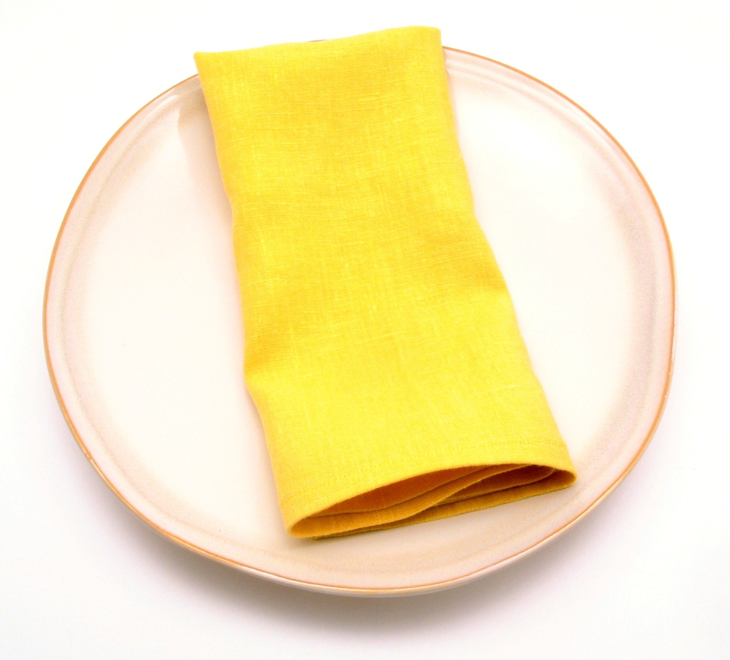 Golden Yellow Linen Cloth Napkins, Mustard, Made to Order, 18 Inch, Set of Four
