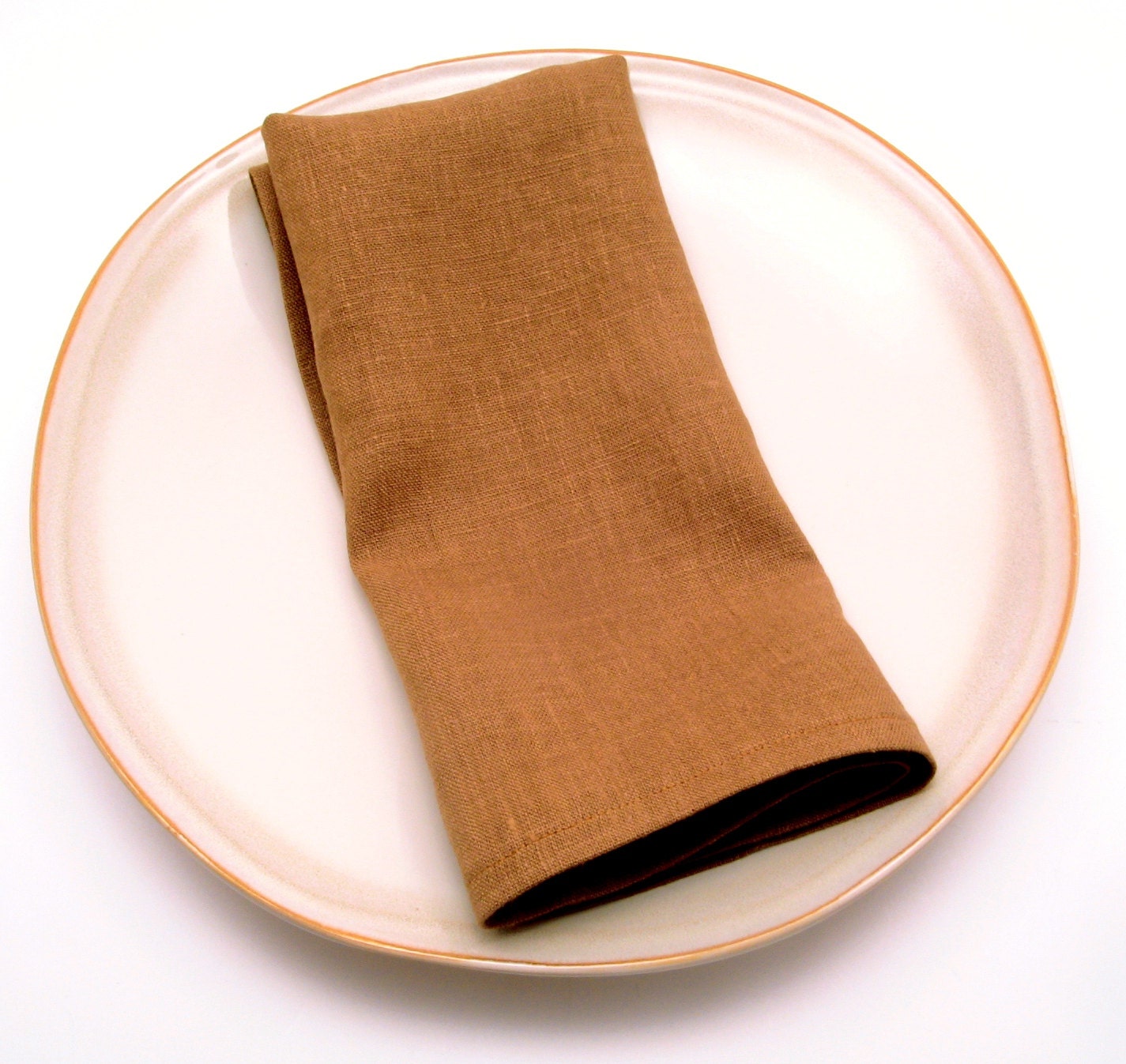 Spice Brown Linen Cloth Napkins, Cinnamon Gingerbread,  Made to Order, 18 Inch, Set of Four