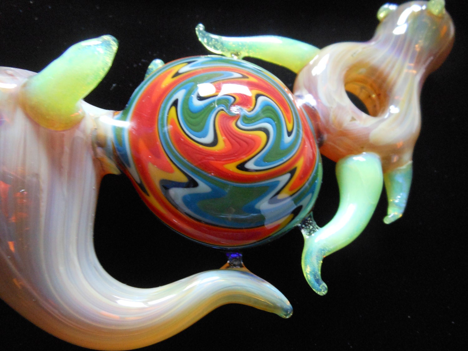 Glass Pipe - Blown Glass Pipe - Tobacco Pipe - Tobacco - Wig Wag - Slyme Glass