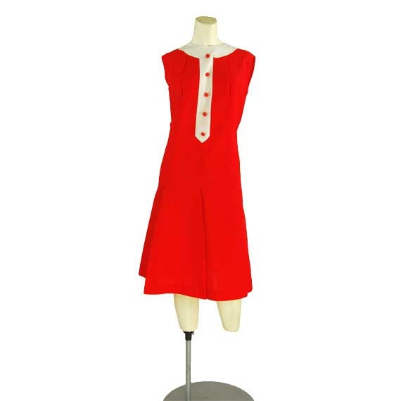 Vintage Red White Candy Striper Dress