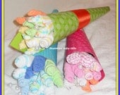 SALE PRICE-6 Piece Baby Boy, Girl, or Neutral Washcloth Flower Bouquet - Beautiful Baby Shower Or Gift Idea