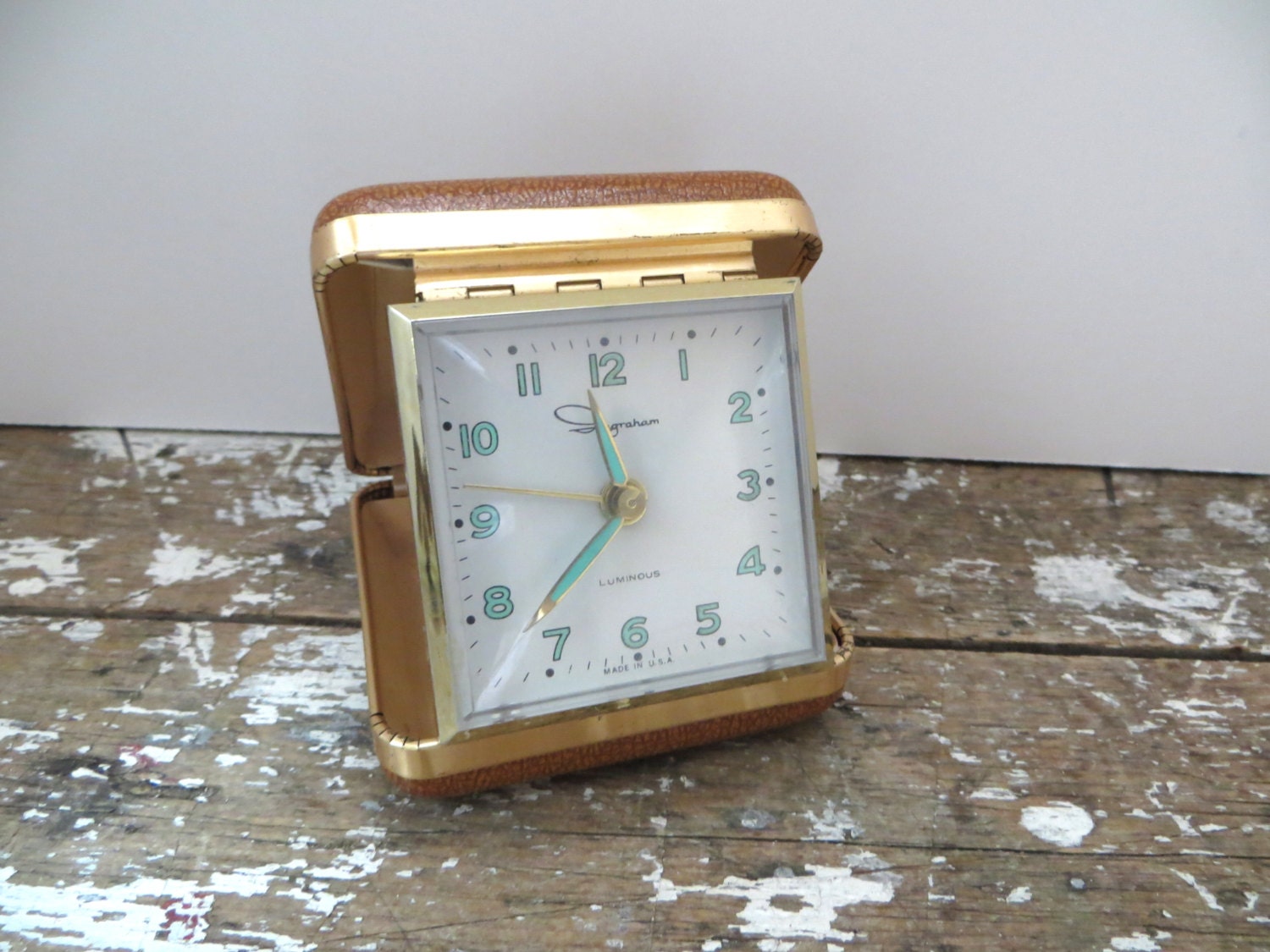 Vintage Ingraham Travel Clock Portable Alarm Clock