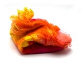 Hand-dyed Silk Mawatas (Hankies) for Spinning or Knitting- 0.8 ounces