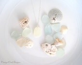 Pastel Ombré Beach Glass Necklace on Sterling Silver Chain , Sea Glass Necklace, Summer Fashion, Beach Glass , Bridesmaid Gifts,