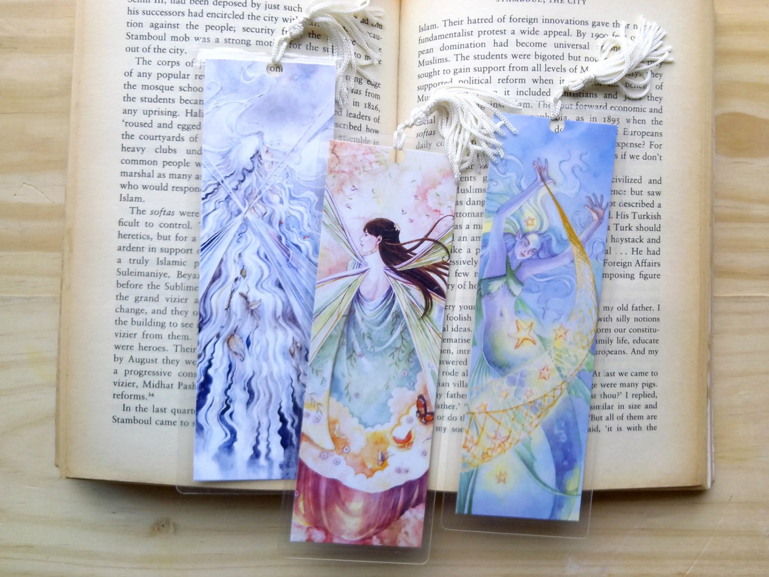 Fairy Folk Fantasy Art Bookmark: Winterlight Light Spring Blossoms Stardancer