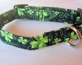 St. Patrick's Day Shamrock Dog Collar size Medium