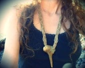 Vonala - deer leather necklace - antler statement necklace