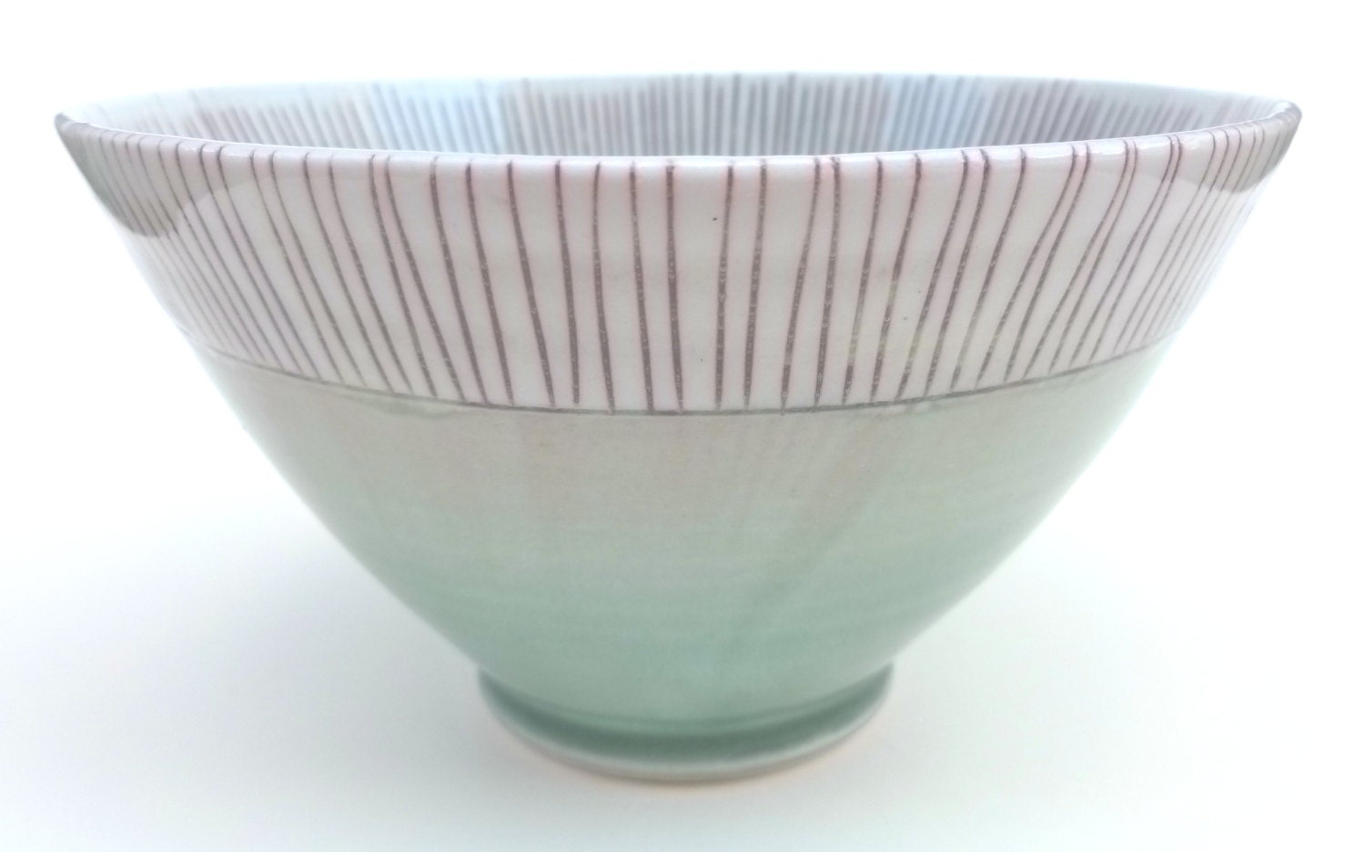 Blue and Red Stripey Porcelain Bowl
