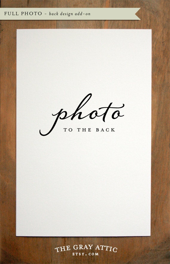 Add PHOTO to the back
