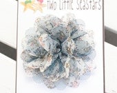 Baby hair clip - newborn hair clip - girl hair clip - adult hair clip - cream shabby chic chiffon ruffled flower clip