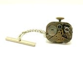 Steampunk Watch Tie Pin.  Mens Suit Accessory