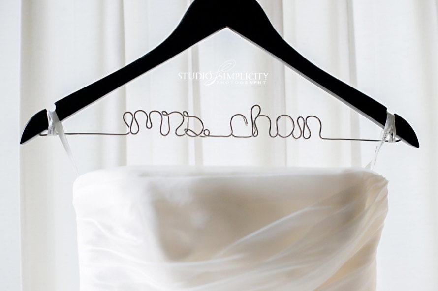 Custom Wire Mrs Hanger, Bridal Hanger