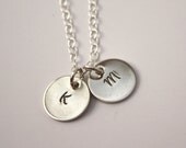 Two Letter Necklace, Sterling Silver Initial Jewelry