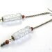 Extra long earrings, dangle earrings, vintage and wood beads, silver and brass, chain earrings