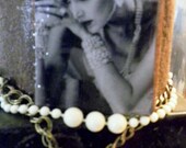 Cuff bracelet with high fashion image and upcyled elements