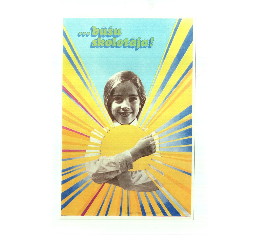 Original soviet propaganda print USSR Latvia 1980s 7.7 x 5 inches