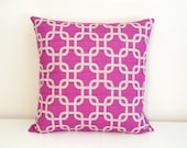 CLEARANCE Chain Link Throw Pillow Cover. 16 x 16 Inches. Pink/Purple Denton . Decorative Pillow Slipcover.