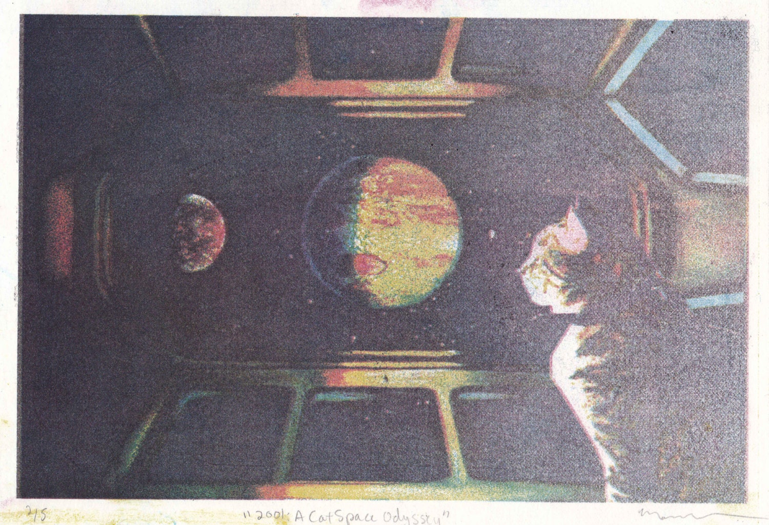 2001: A Space Cat Odyssey - Limited Edition Lithograph 8x10 Print