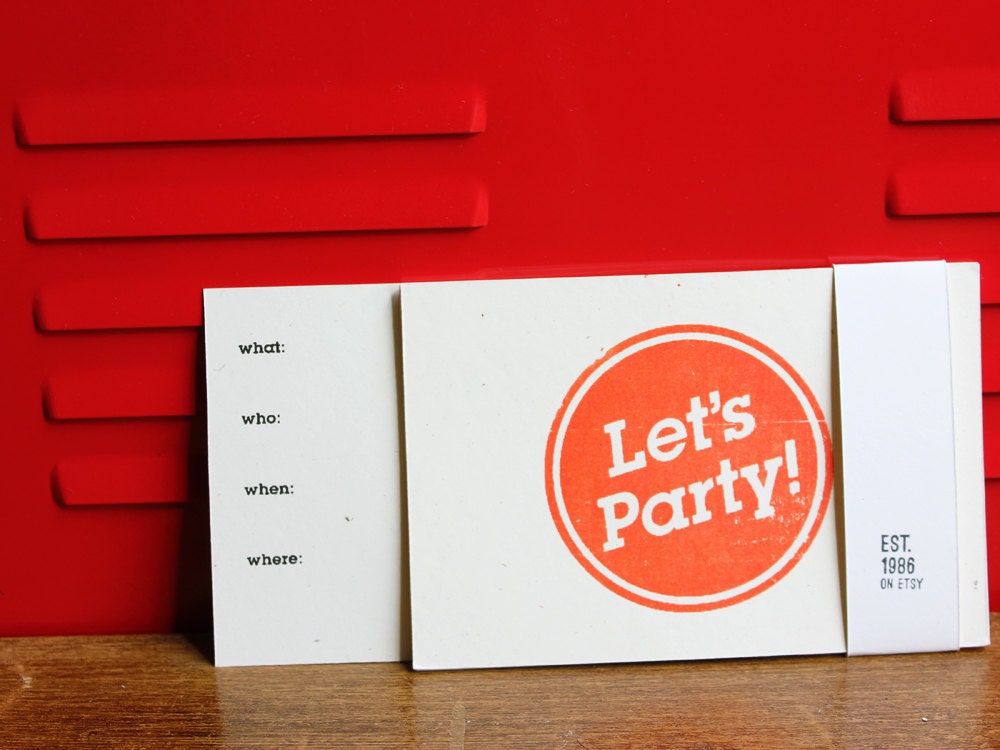 Party Invite, Silkscreen Postcards (5-pack)