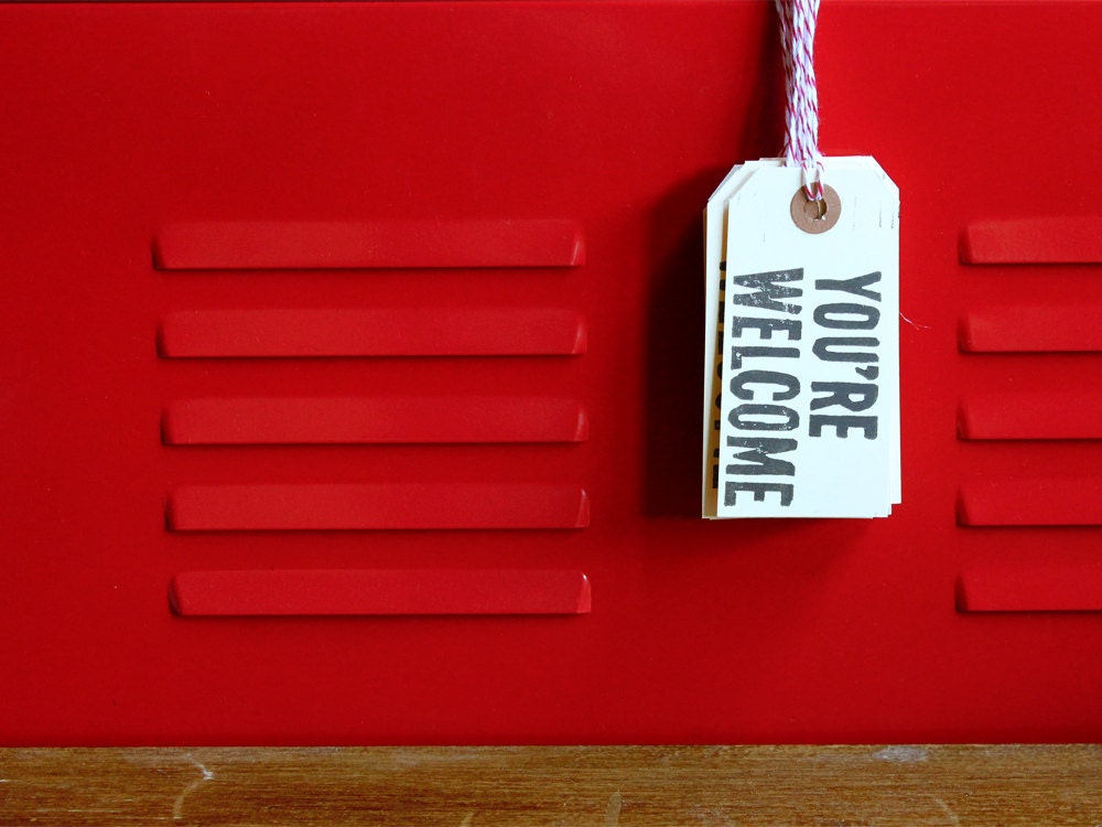 You're Welcome, Linoleum Block Gift Tags (10-pack)