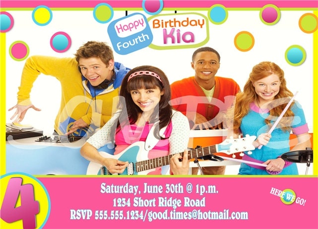The Fresh Beat Band Birthday Invitation or Thank You note, Personalized, Custom -DIY "Unlimited" Printing