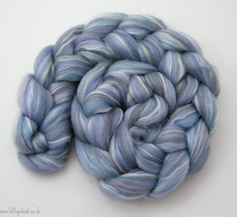 Blue Spinning Fiber- Merino, Shetland, Milk Protein, Firestar, Jane Seymour, 100g, Queens Collection