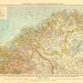 1922 North Sweden and Norway Antique Map Lithograph Original
