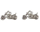 10 pcs per pkg 24x13mm Motocycle Charm Antique Silver Finish Lead Free