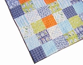 Baby Boy Quilt "Backyard Baby" - Quilt - crib quilt - baby blanket - bugs in jars - blue, green, orange