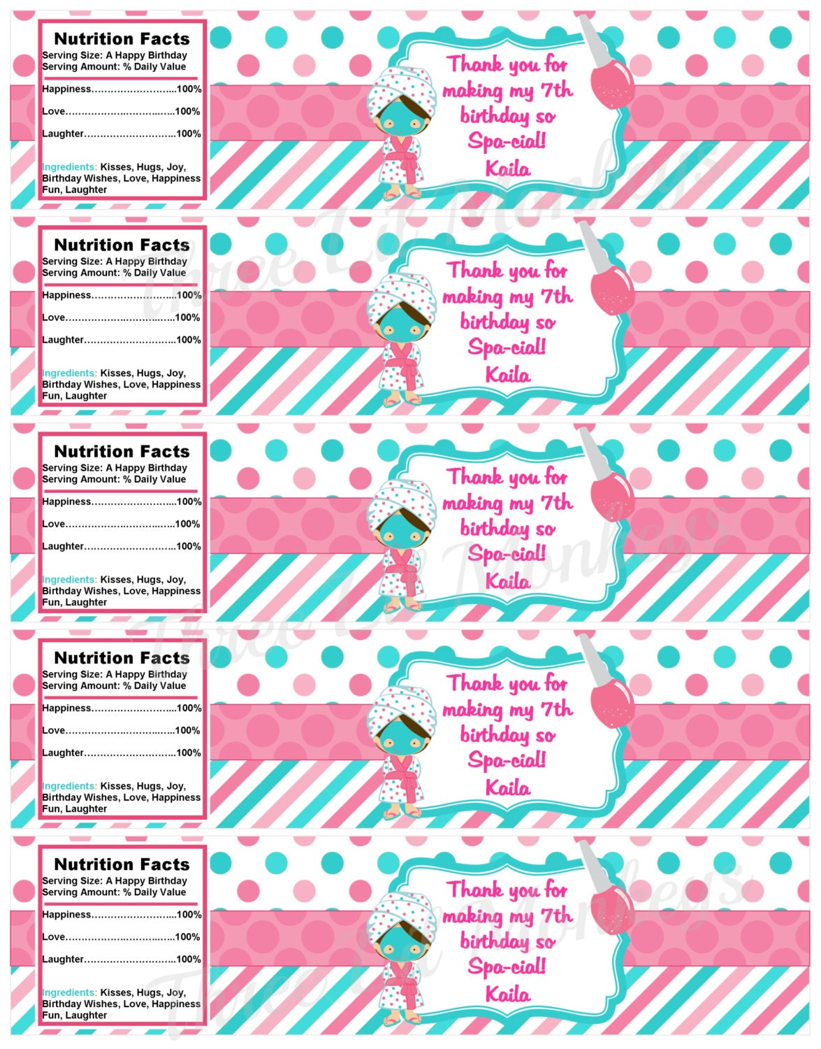 Spa Water Bottle Labels (Blue) -DIY Printables Il_170x135