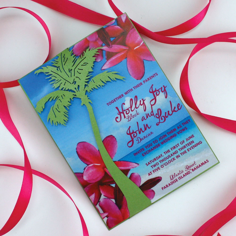 Palm Tree Lasercut Invitation