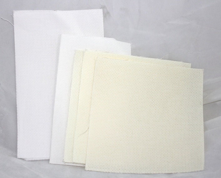 Lot of 14ct Cross Stitch Aida Fabric - White, Ivory (Lot8)