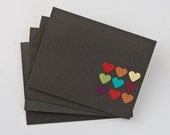 Rainbow Heart Stationery Cards Set in Grey
