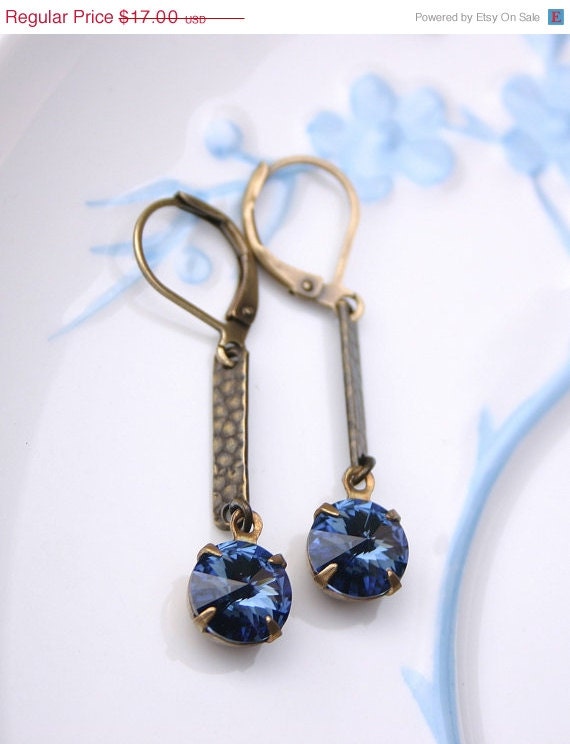 Summer Sale: Swarovski Denim Blue drop earrings