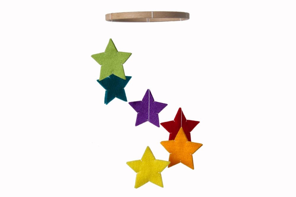 Star Nursery Mobile Rainbow - Modern Baby Crib Mobile - Nursery Decor