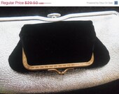 Vintage Black Velvet Purse Collectible Black Tie Formal Signed Lovely Clutch