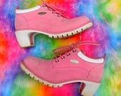 LUGZ Pastel Pink Workboots Heels Chunky Grunge Hip Hop Boots 7