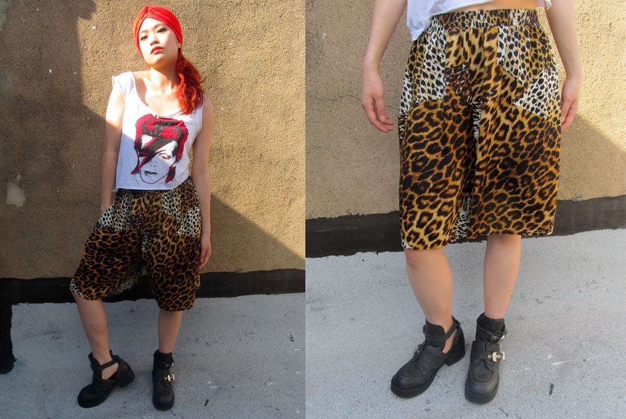Leopard Animal Print Baggy Hammer Shorts Culottes