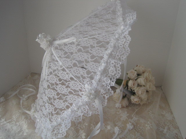 Bridal Shower Lace Tabletop Parasol Custom Designed