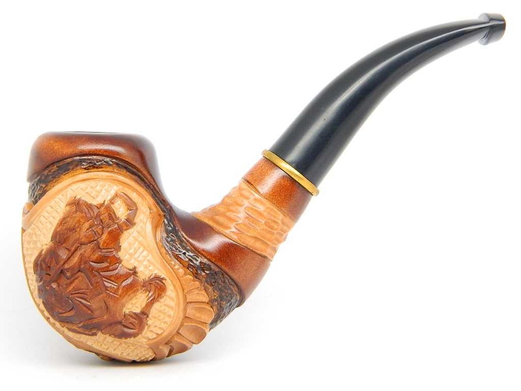 Tobacco Smoking pipe "Saint George" Handmade,Estate,Collectible plus Gift POUCH
