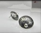 sterling silver earrings dome post stud modern jewelry geometrical unique wedding gift contemporary