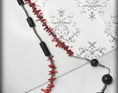 red black stone long strand coral necklace contemporary jewellery designs
