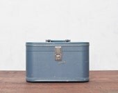 Train Case Suitcase Blue Makeup Travel